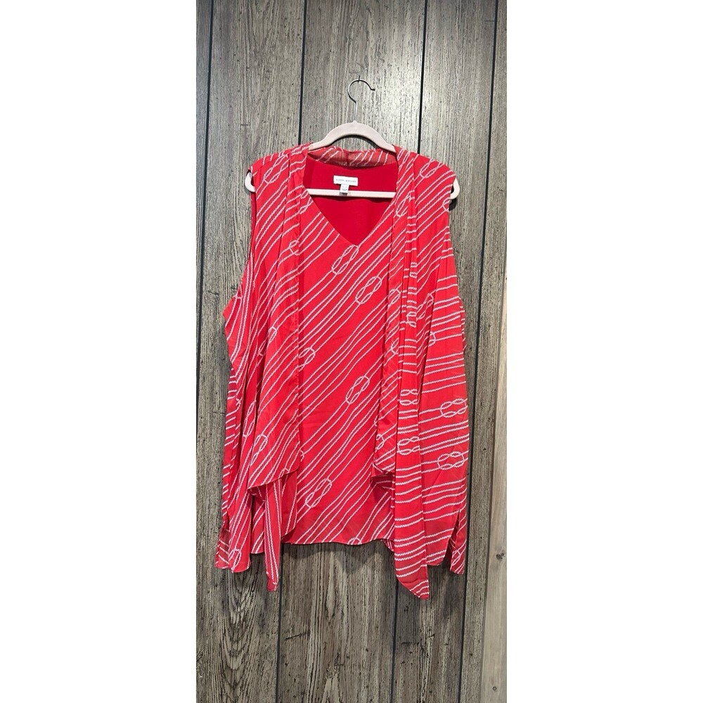 Susan Graver Petite Printed Chiffon Sleevless Tunic w/ Scarf